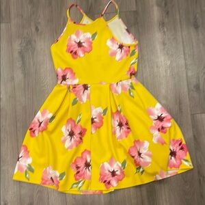 Floral Yellow Kids Dress